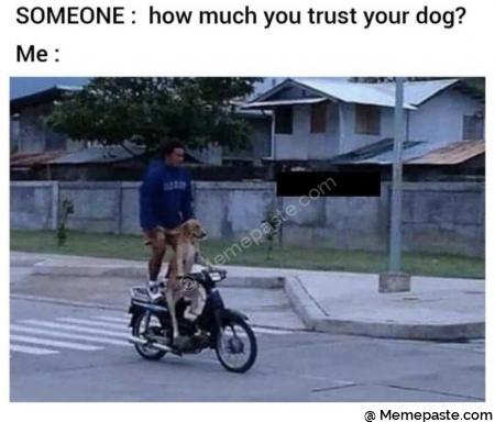 SOMEONE how much you trust your dog 