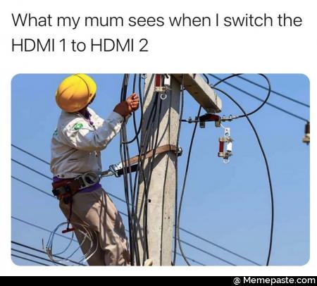 What my mum sees when I switch the hdmi 1 to 2