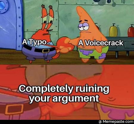 typo voice rack Completely ruining your argument 